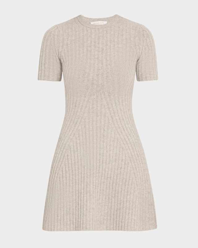 Ribbed Cashmere Mini Dress